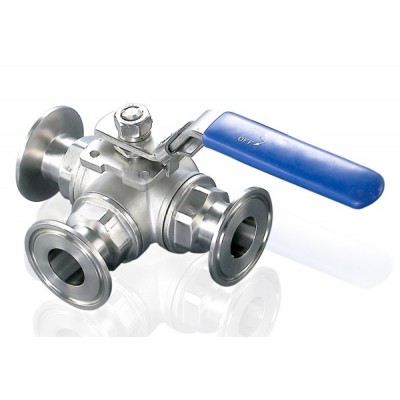 Stainless Steel SS304 Three 3 Way Ball Valve