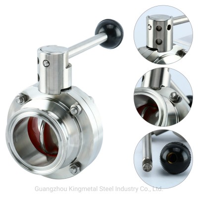 Stainless Steel Sanitary Welded/Clamped/Threaded Butterfly Valve